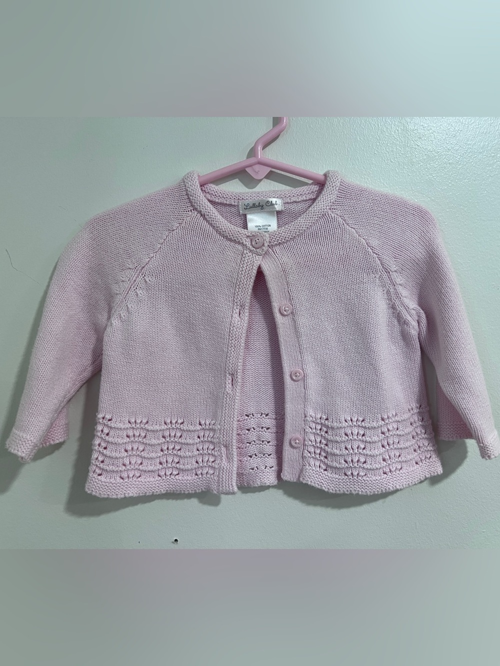 Little Me Baby Pink Knit Cardigan
